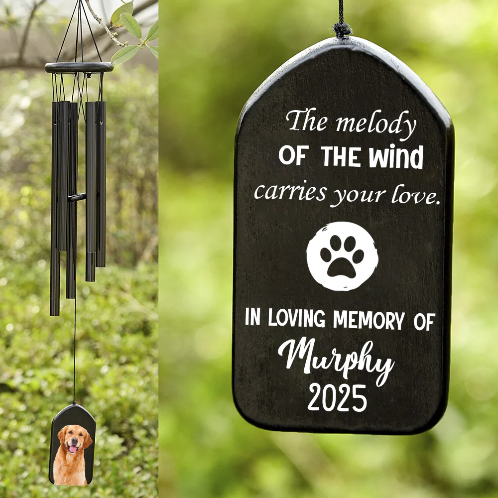 Custom Photo The Melody Of The Wind Carries Your Love Memorial Wind Chimes LM32 893165 - Image 2