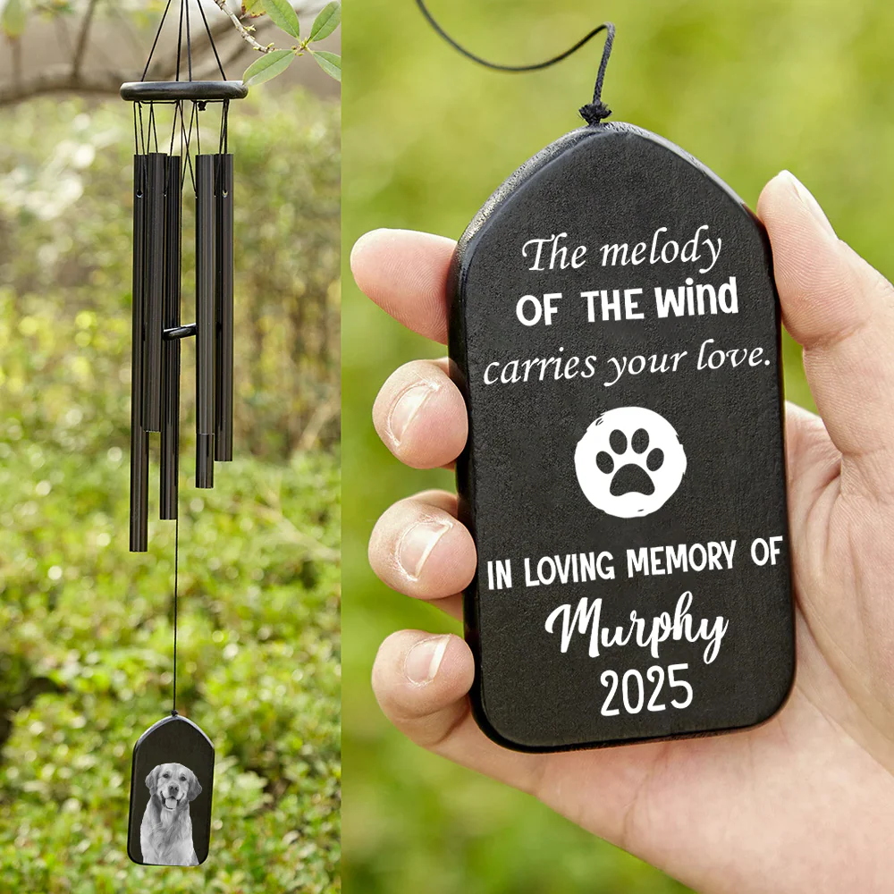 Custom Photo The Melody Of The Wind Carries Your Love Memorial Wind Chimes LM32 893165 - Image 3