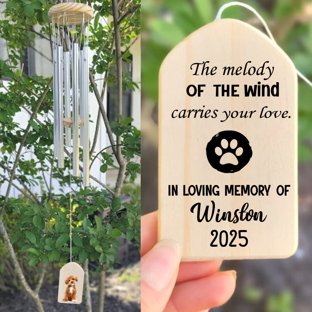Custom Photo The Melody Of The Wind Carries Your Love Memorial Wind Chimes LM32 893165 - Image 4