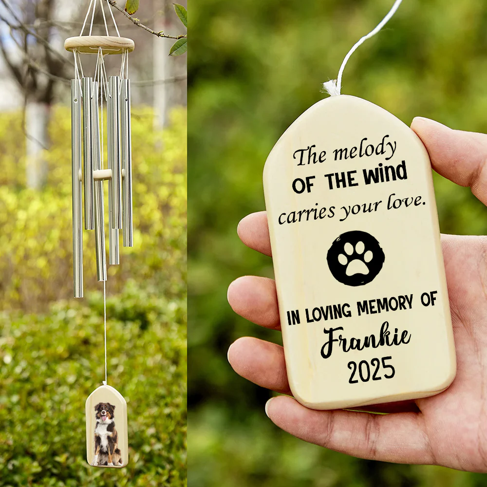 Custom Photo The Melody Of The Wind Carries Your Love Memorial Wind Chimes LM32 893165 - Image 5