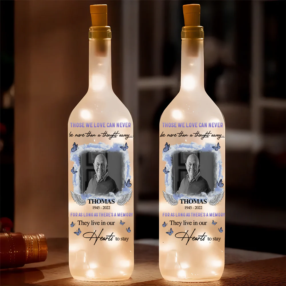 Custom Photo Those We Love Can Never Be More Memorial Bottle Lamp LM32 893157 - Image 4