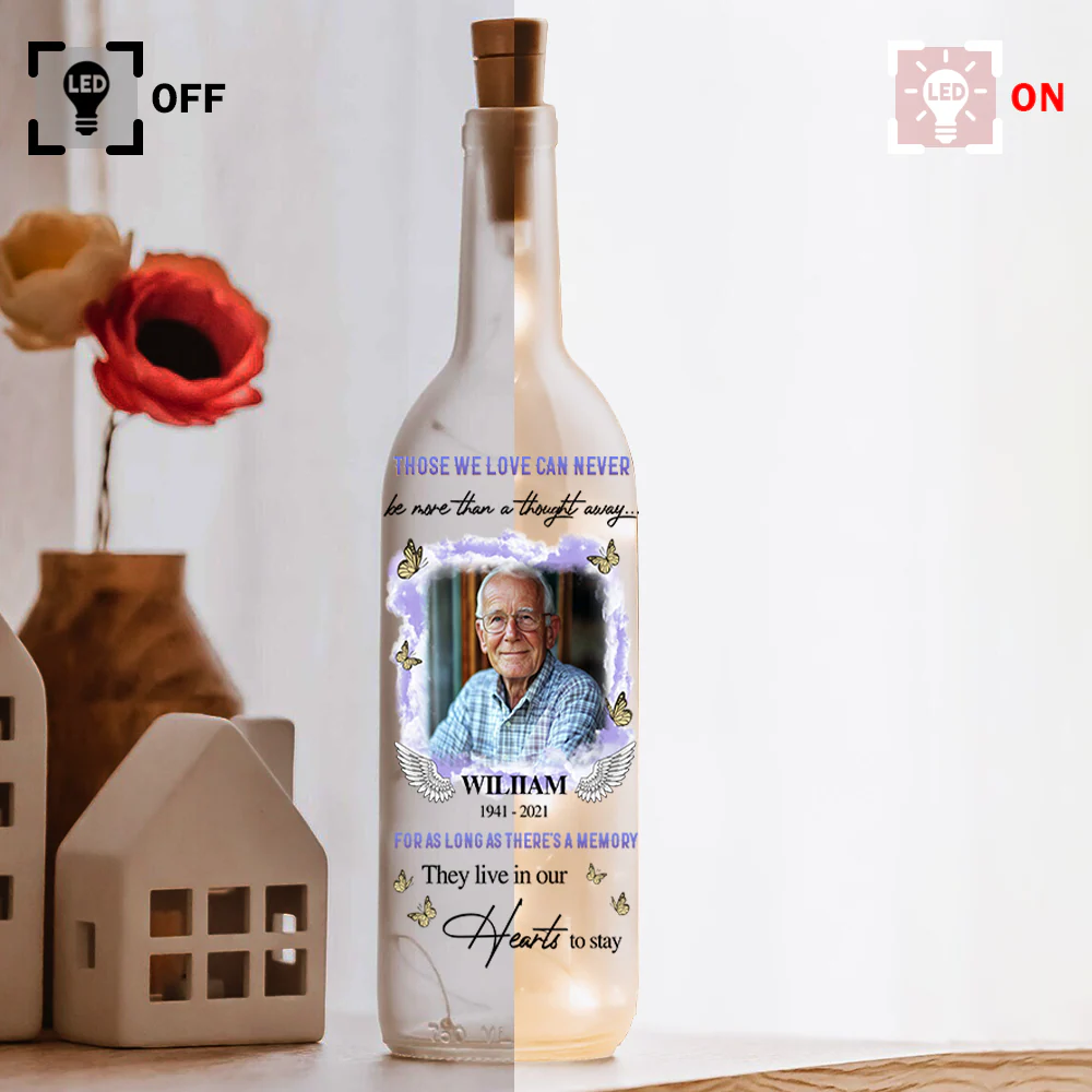 Custom Photo Those We Love Can Never Be More Memorial Bottle Lamp LM32 893157 - Image 5