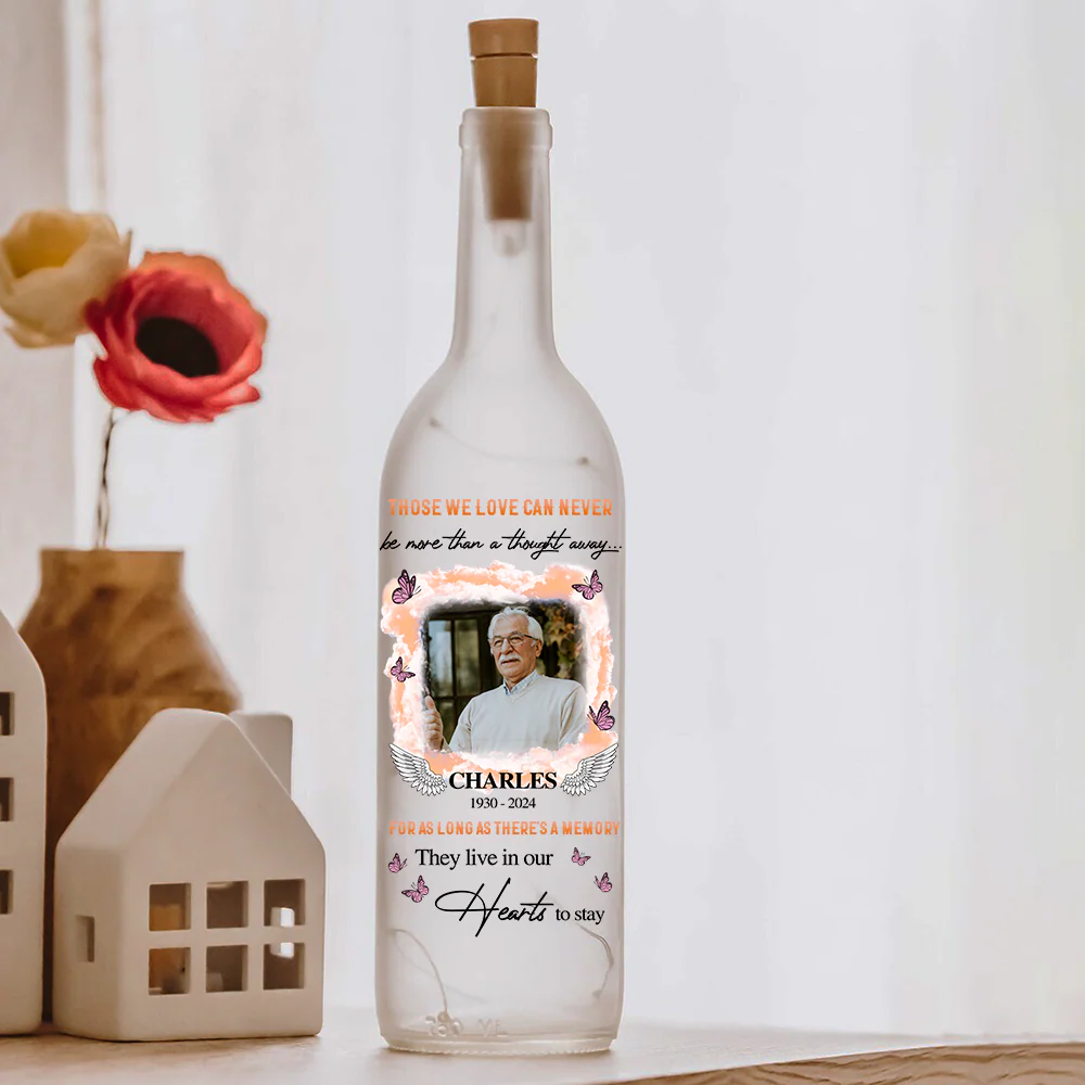 Custom Photo Those We Love Can Never Be More Memorial Bottle Lamp LM32 893157 - Image 6