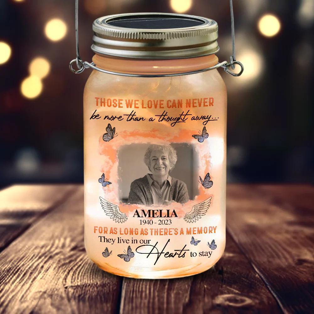 Custom Photo Those We Love Can Never Be More Memorial Mason Jar Light LM32 893159 - Image 3