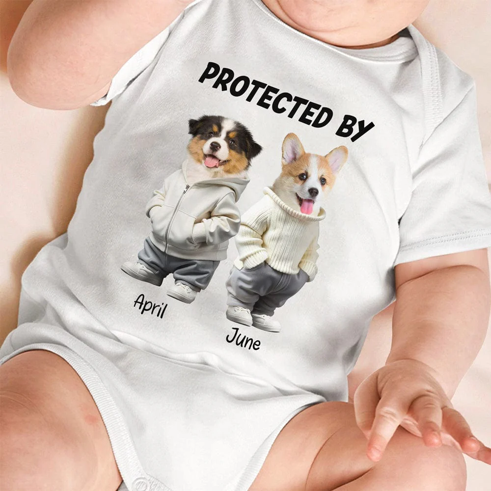 Custom Face Cute Dog Unconditional Love In A Furry Baby Onesie Baby Shirt LM32 893073