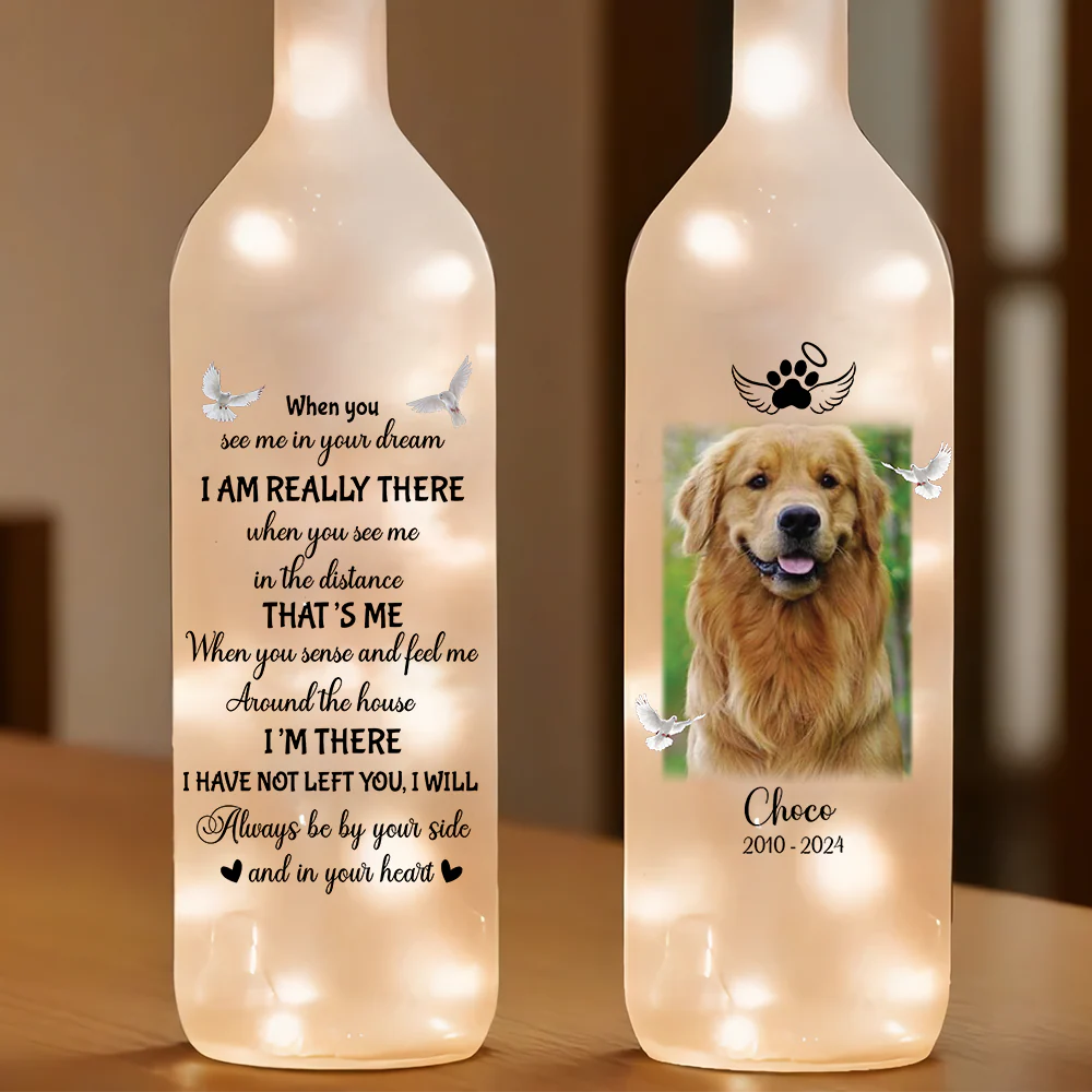 Custom Photo When You See Me In Your Dream Dog Memorial Bottle Lamp LM32 893163 - Image 2
