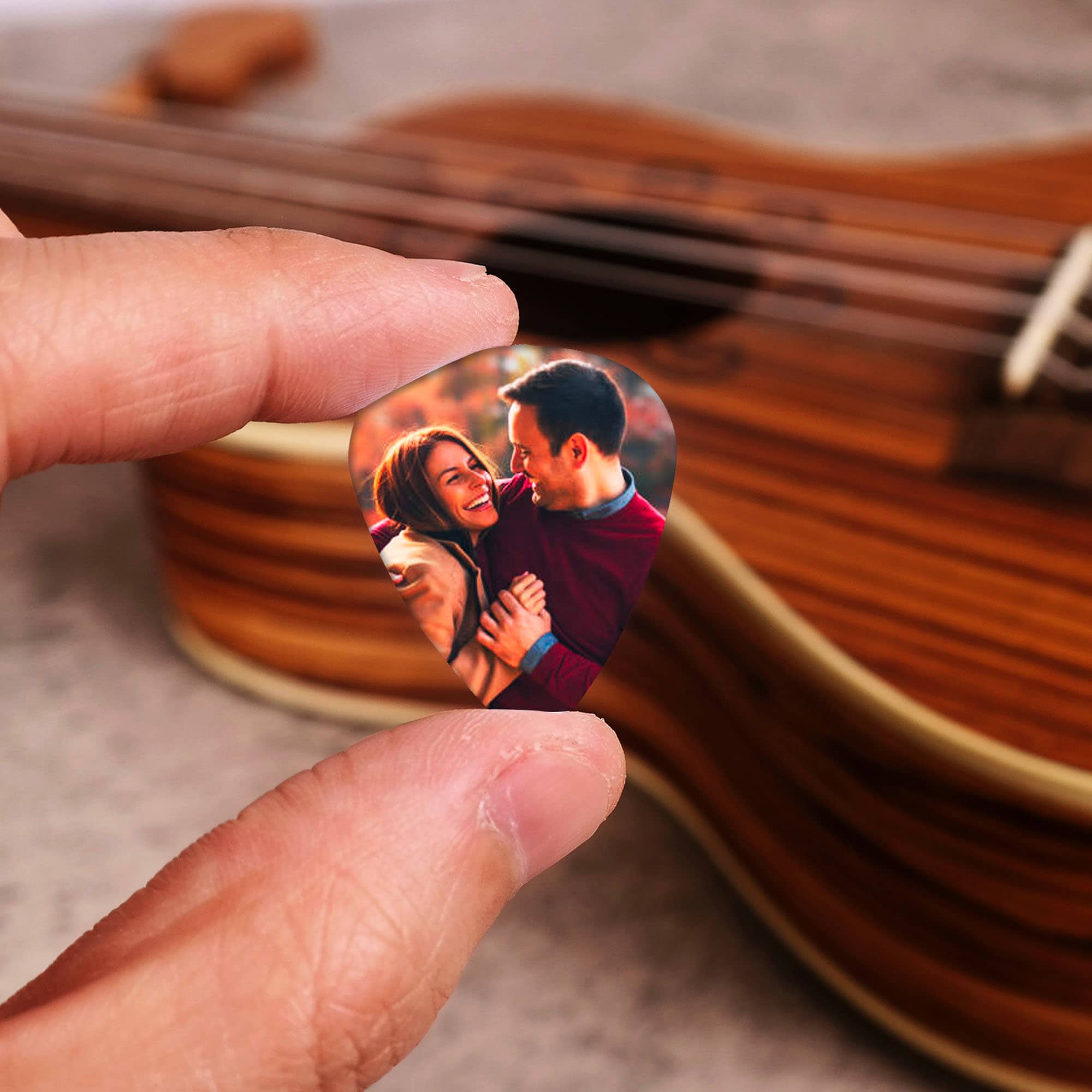 Custom Photo Wooden Guitar Picks With Case, Box Guitar Player Gift For Him Boyfriend Dad Husband LM32 897495 - Image 3