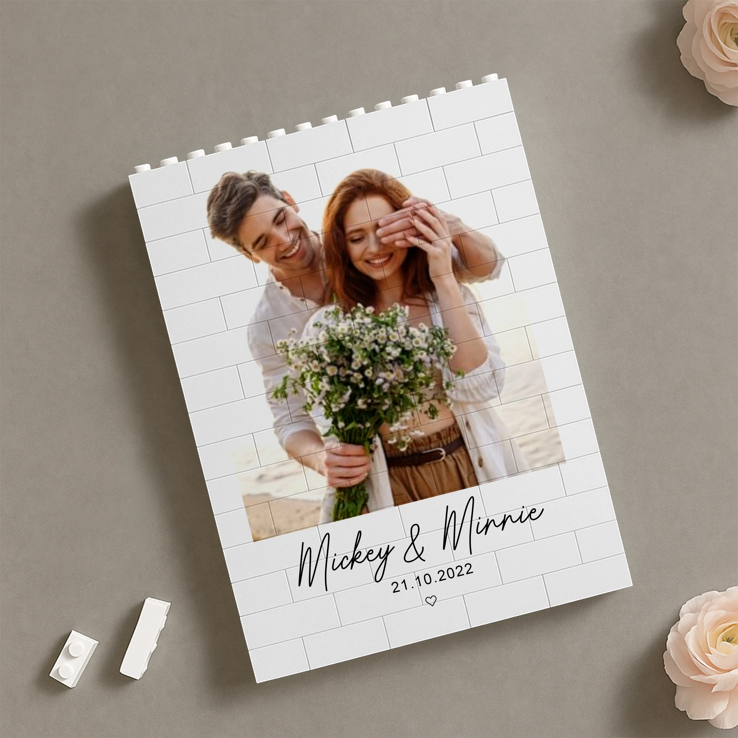 Custom Photo You & Me Always Love Together Building Brick Blocks LM32 895641 - Image 6