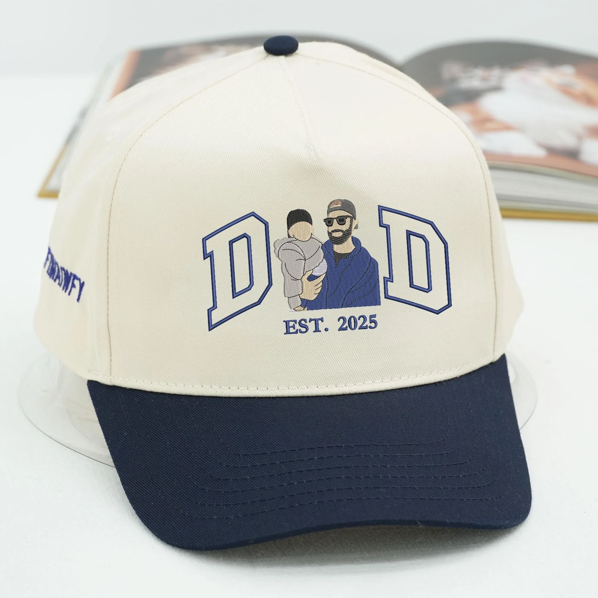 Custom Portrait Embroidered Dad Trucker Hat, Father's Day Gift For Dad LM32 669249 - Image 5