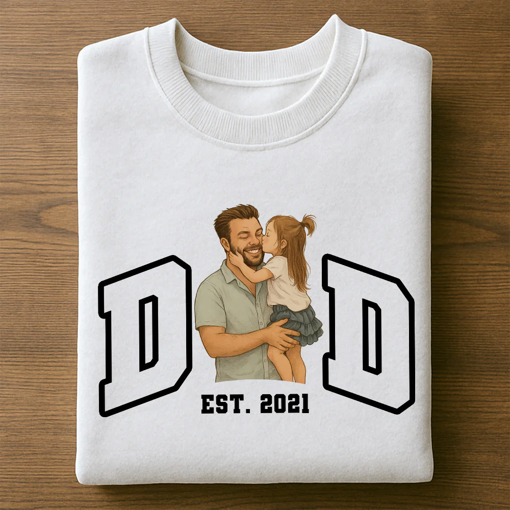 Custom Portrait Photo Dad Kid Play Together Bright Shirt LM32 893535 - Image 5