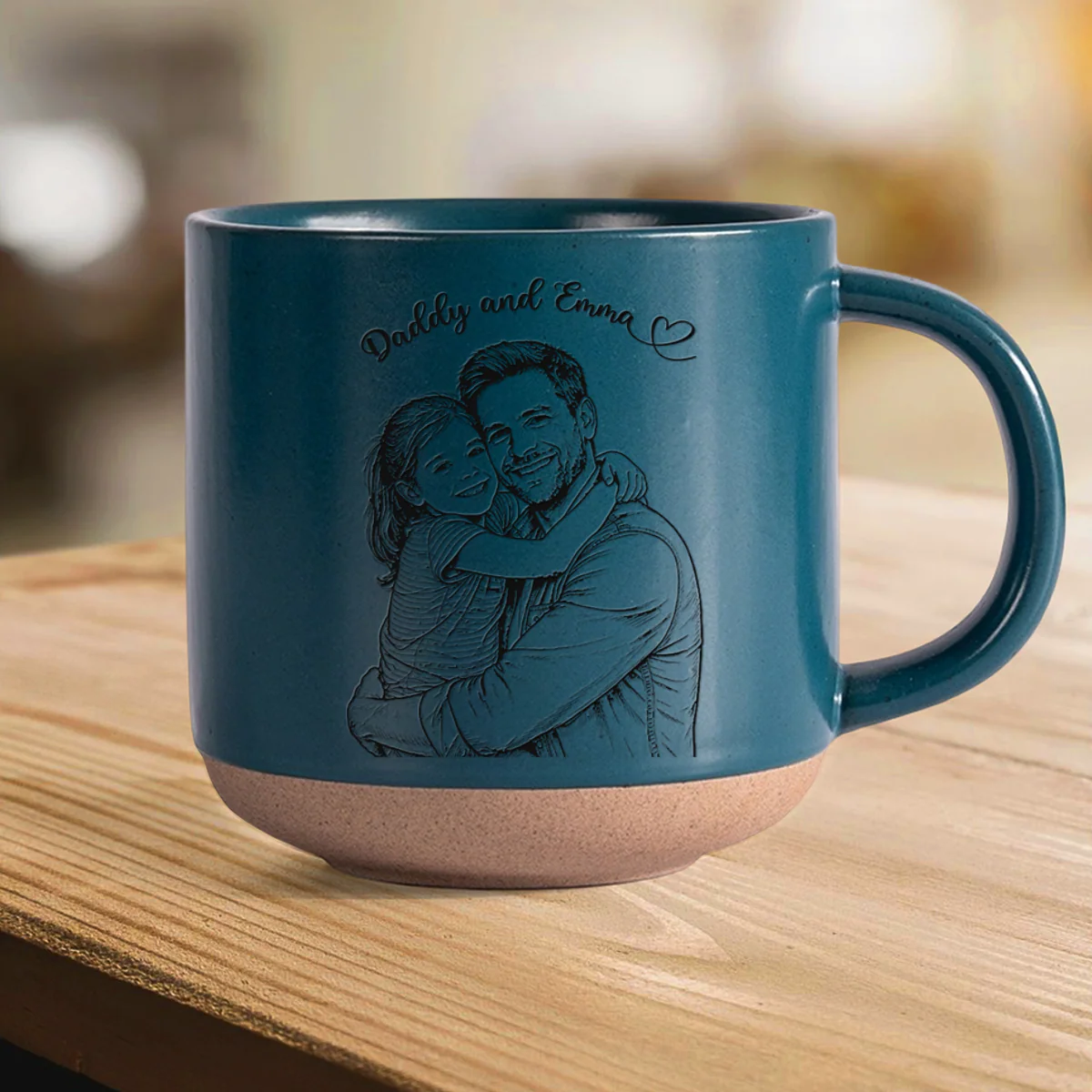 Custom Portrait Photo Love Dad Keepsake Engraved Pottery Mug LM32 669147 - Image 4