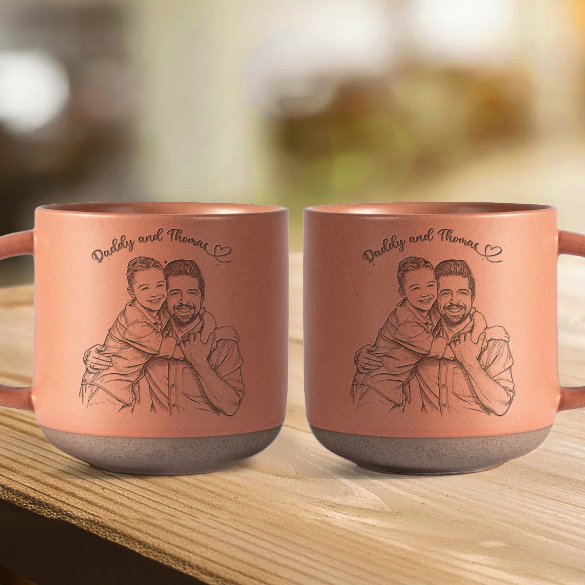 Custom Portrait Photo Love Dad Keepsake Engraved Pottery Mug LM32 669147 - Image 5