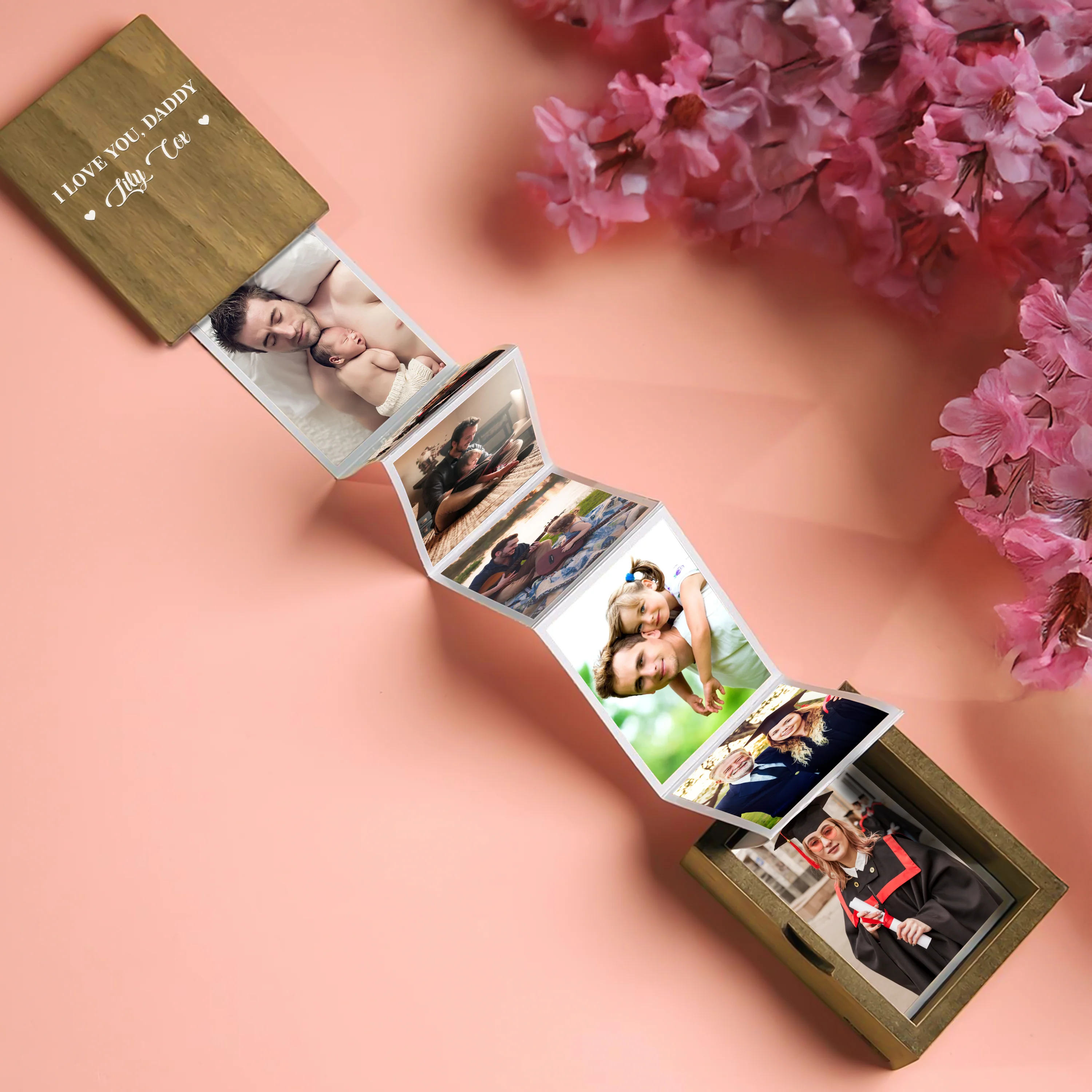 Custom Pull Out Photo I Love Daddy Memory Wooden Photo Box For Father's Day LM32 893429 - Image 3
