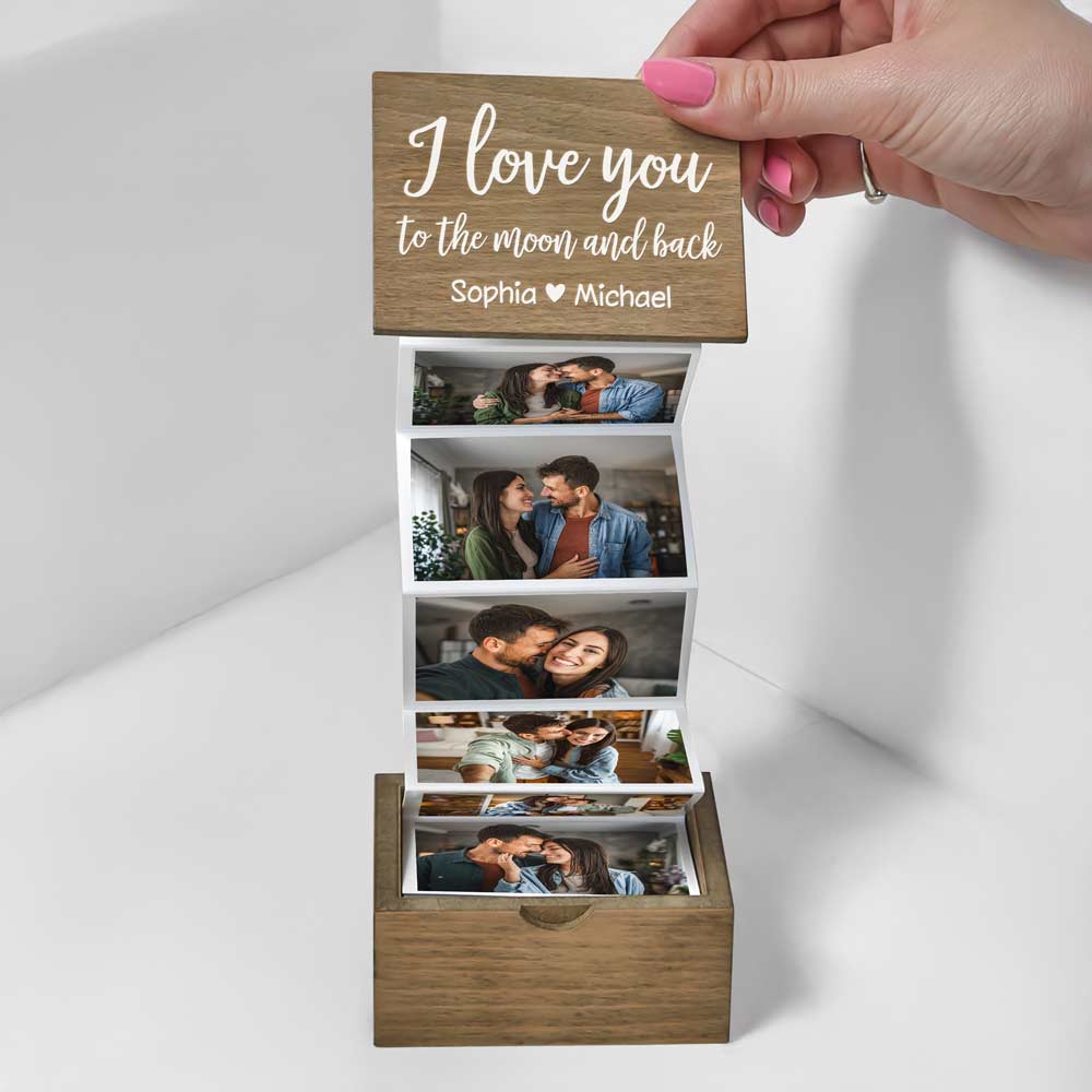 Custom Pull Out Photo Our Memory Keepsake Wooden Photo Box LM32 893411 - Image 2