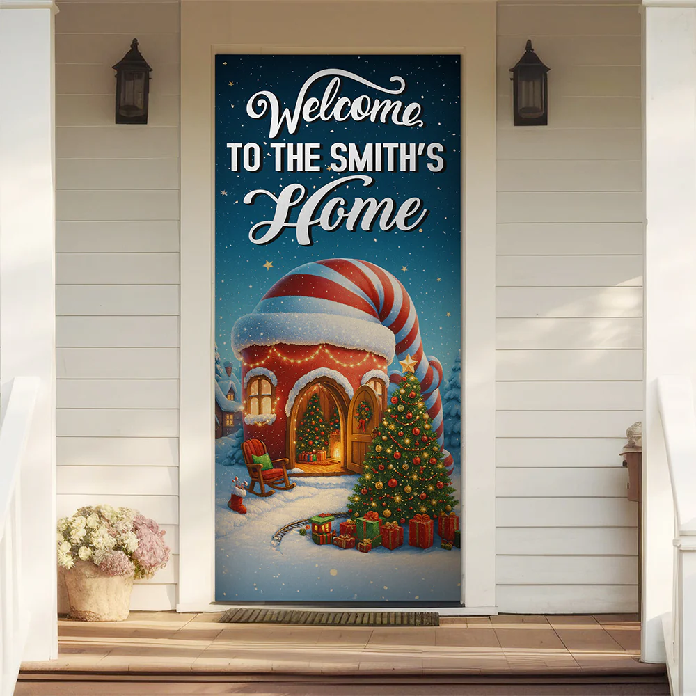 Custom Santa Background Welcome To My Home Decoration Door Cover LM32 895655 - Image 6