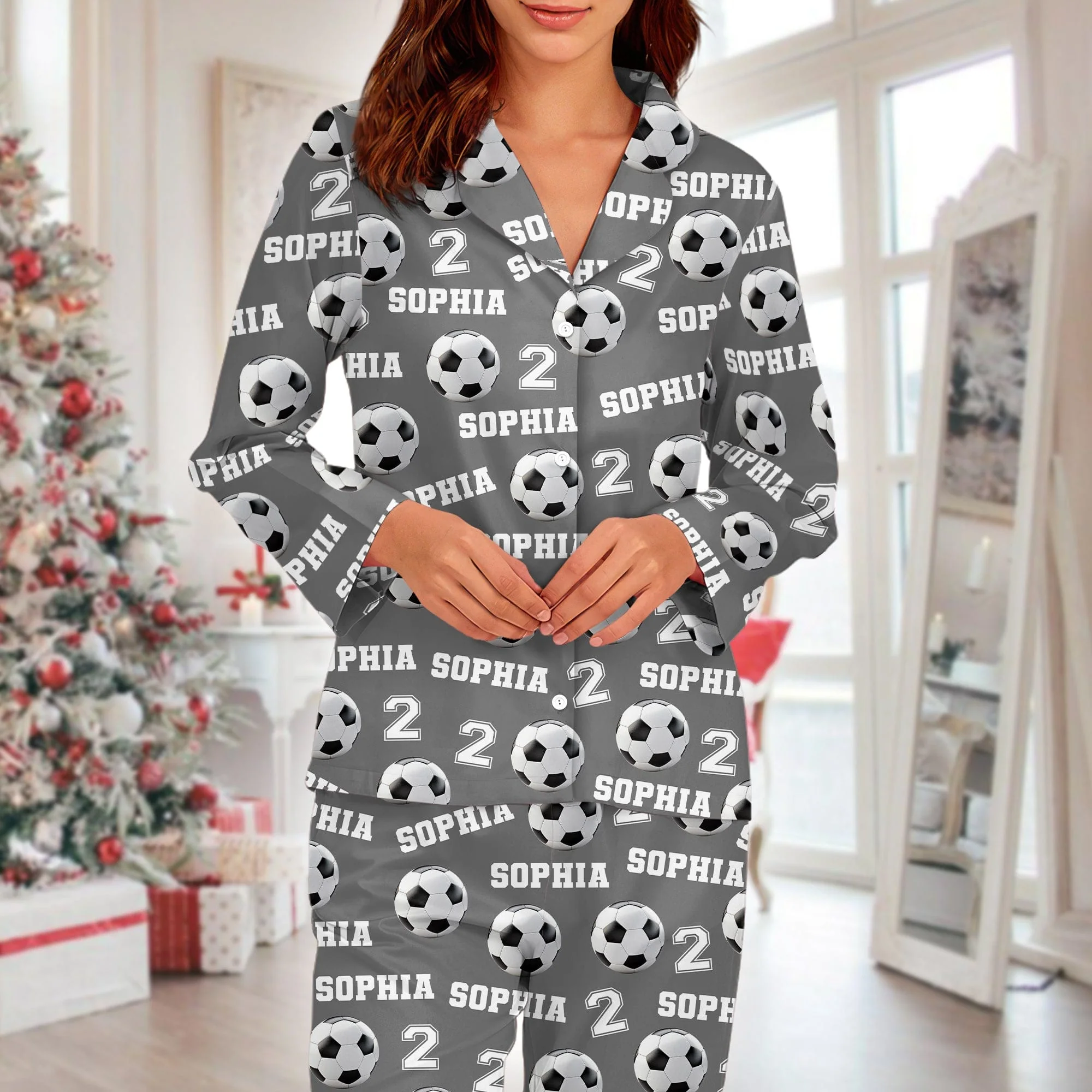 Custom Softball With Number and Name Christmas Pajamas For Sport Players LM32 891971 - Image 4