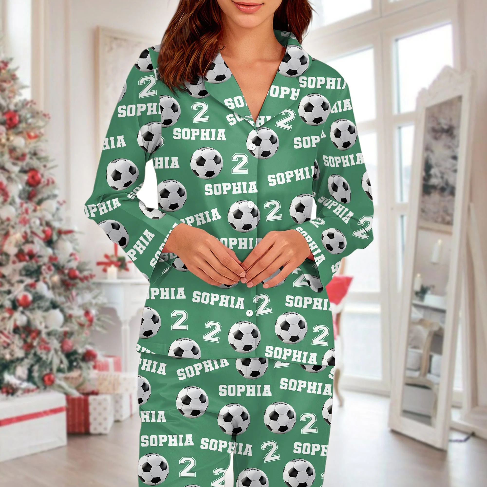 Custom Softball With Number and Name Christmas Pajamas For Sport Players LM32 891971 - Image 6
