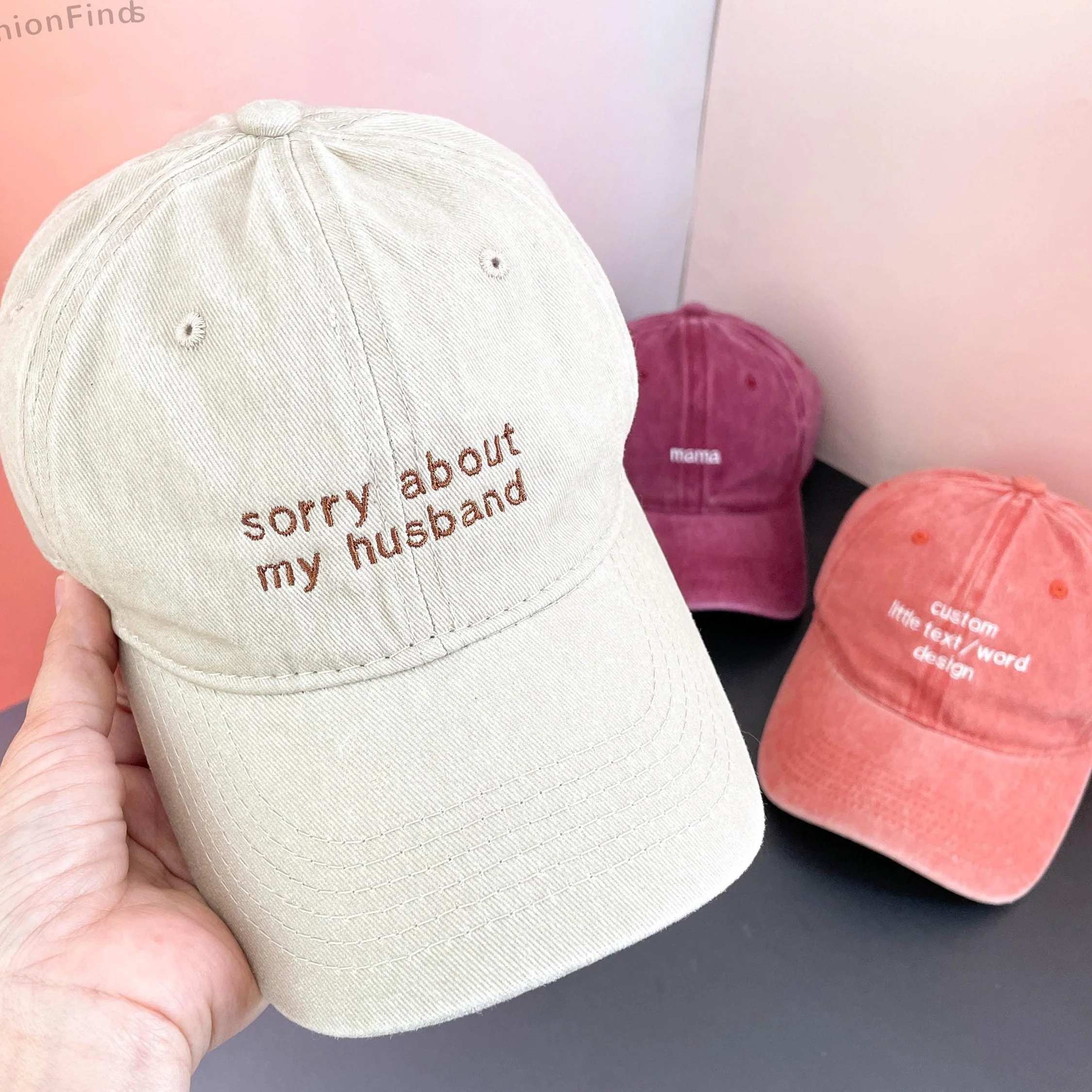Custom Text Embroidered Baseball Cap, Gift For New Dad Mom, Camp Bachelorette Hat LM32 669391 - Image 3