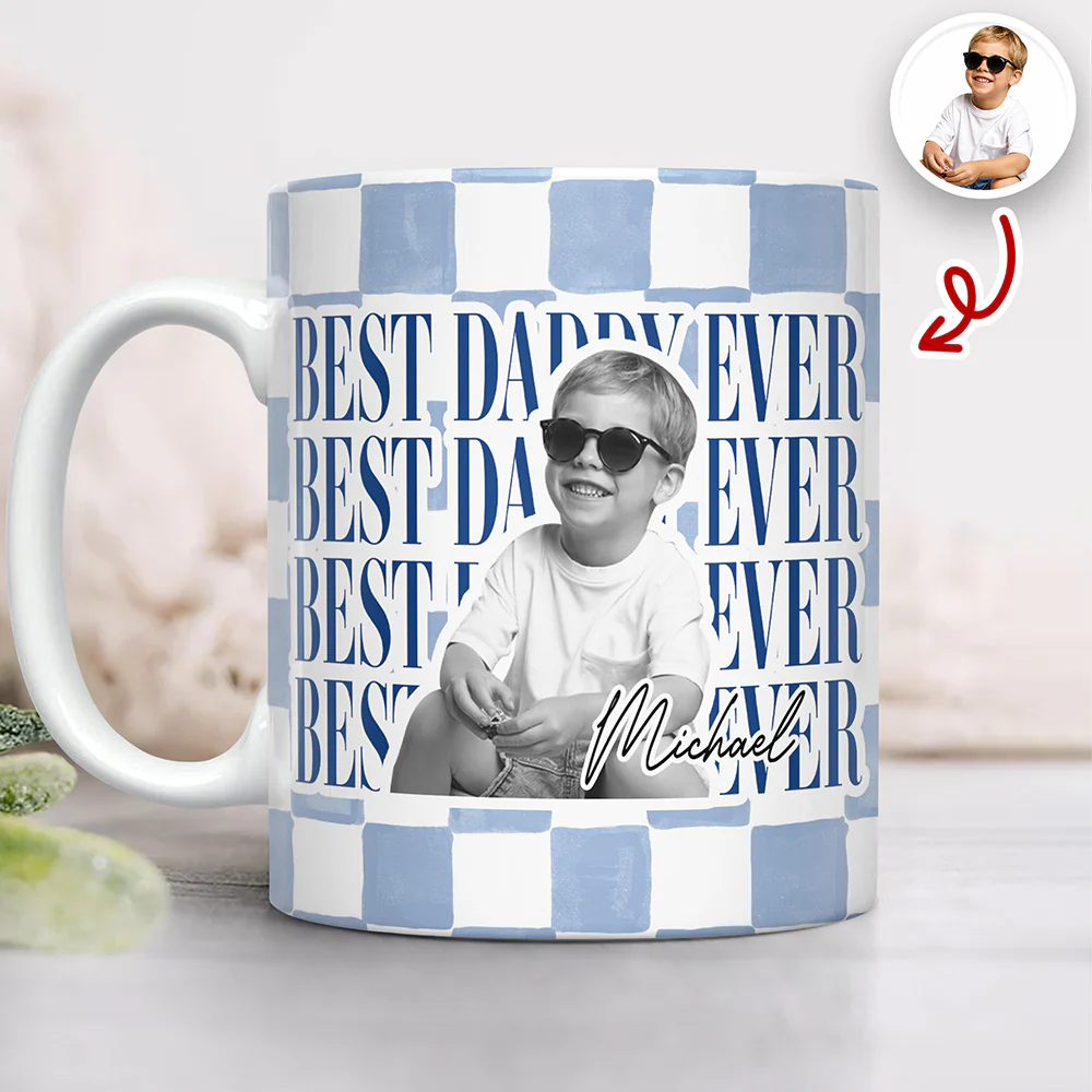 Custom Vintage Photo Best Dad, Mom Ever Print Full Mug - Personalized Gift for Parents LM32 669019 - Image 3