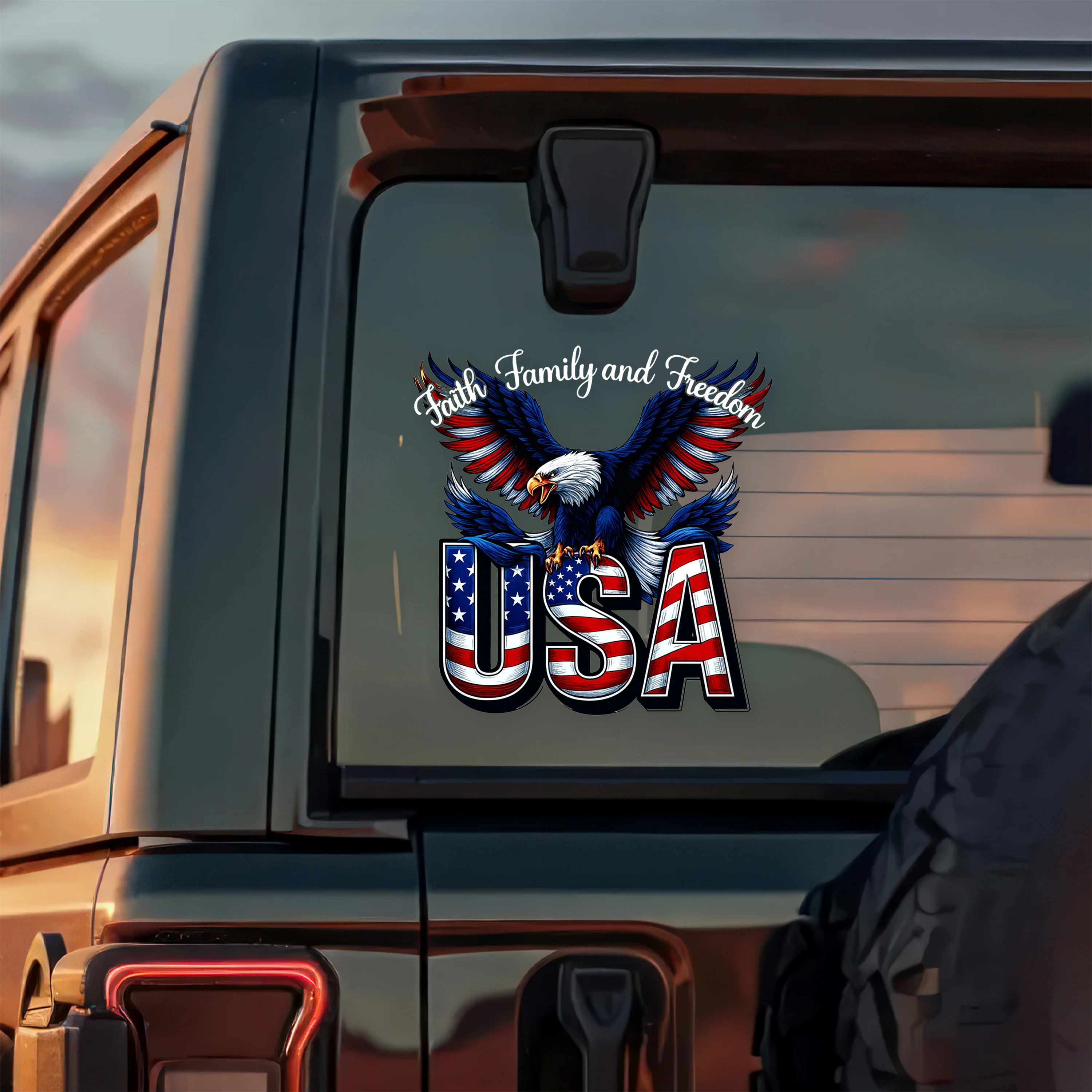Faith, Family & Freedom 250 Years of America Car Window Decal Sticker LM32 895837 - Image 4