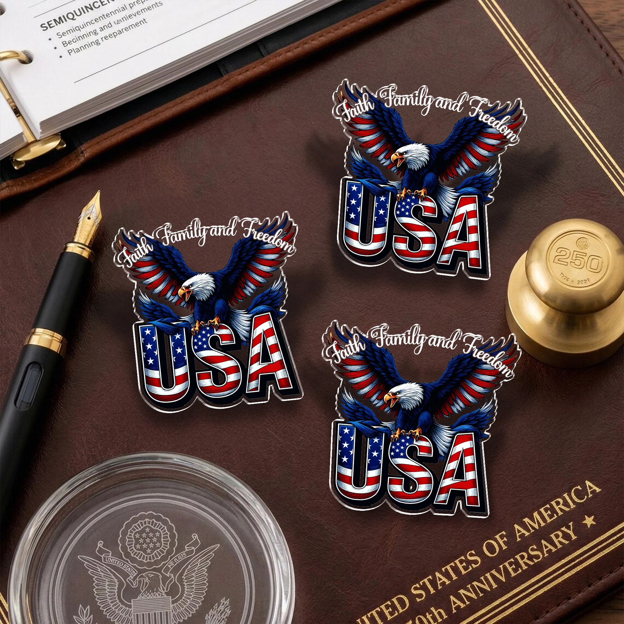 Faith, Family & Freedom 250 Years of America Patriot Eagle Acrylic Pin LM32 899525 - Image 5
