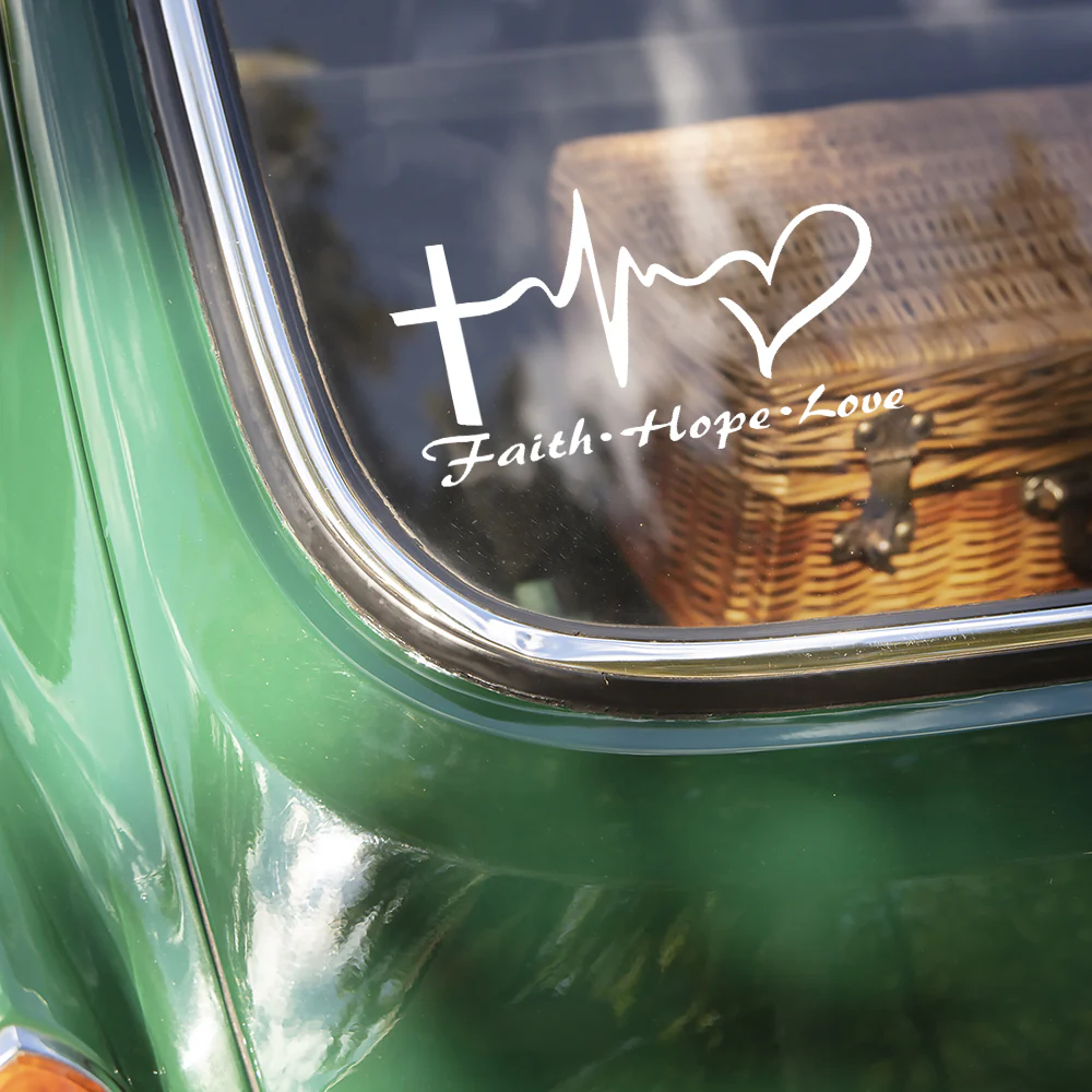 Faith Hope Love Jesus Heartbeat Car Window Decal Sticker LM32 897457 - Image 6