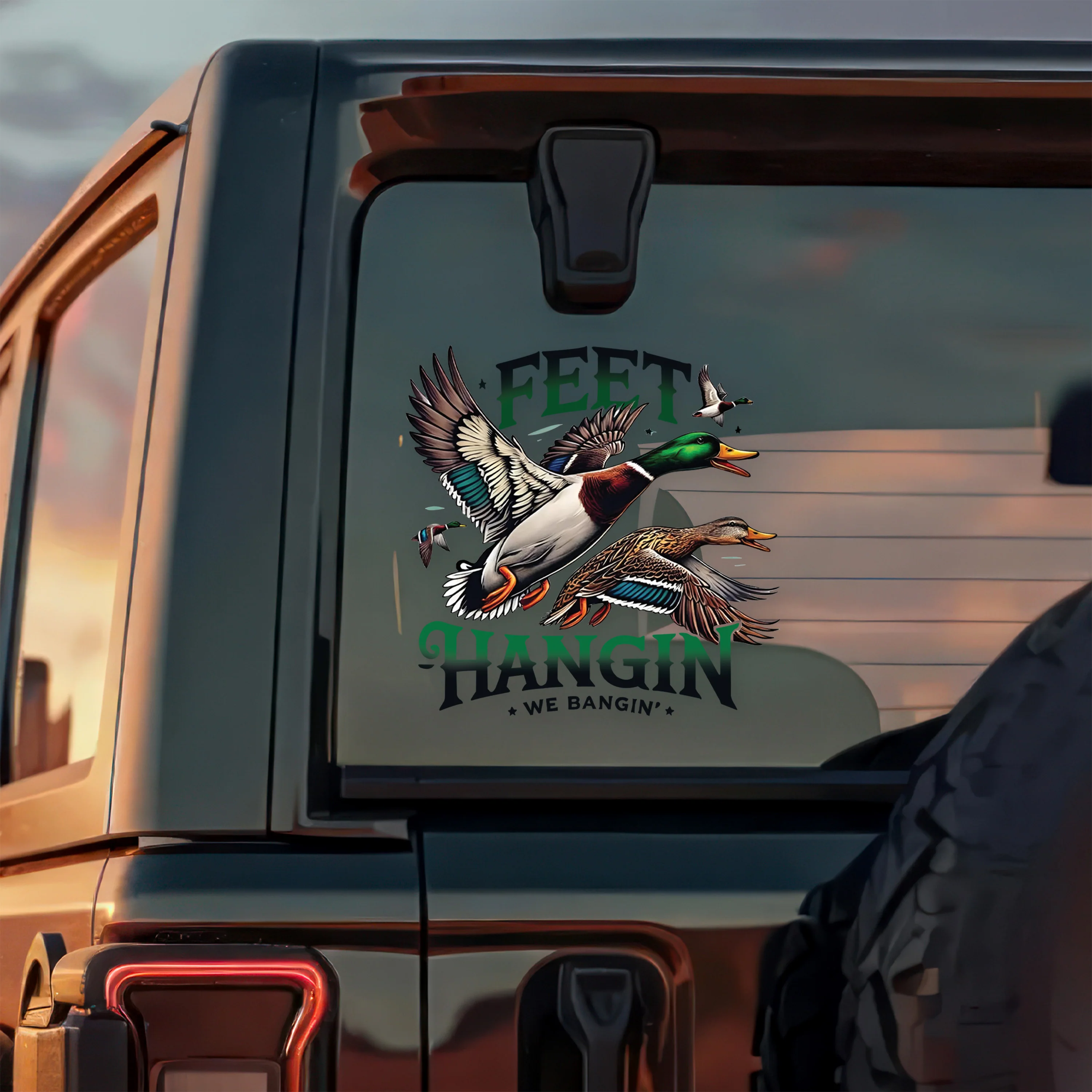 Feet Hangin We Bangin Car Window Decal Sticker For Hunting Lovers LM32 897293 - Image 5