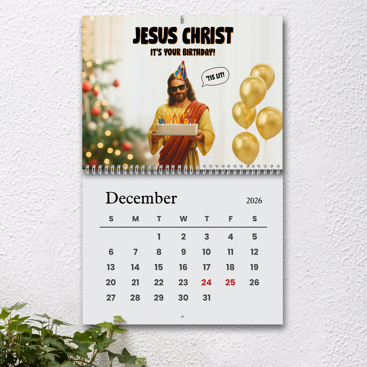Funny Jesus Christ 2026 Satire Wall Calendar MEME Gift for Friends Family, Present LM32 897305 - Image 3