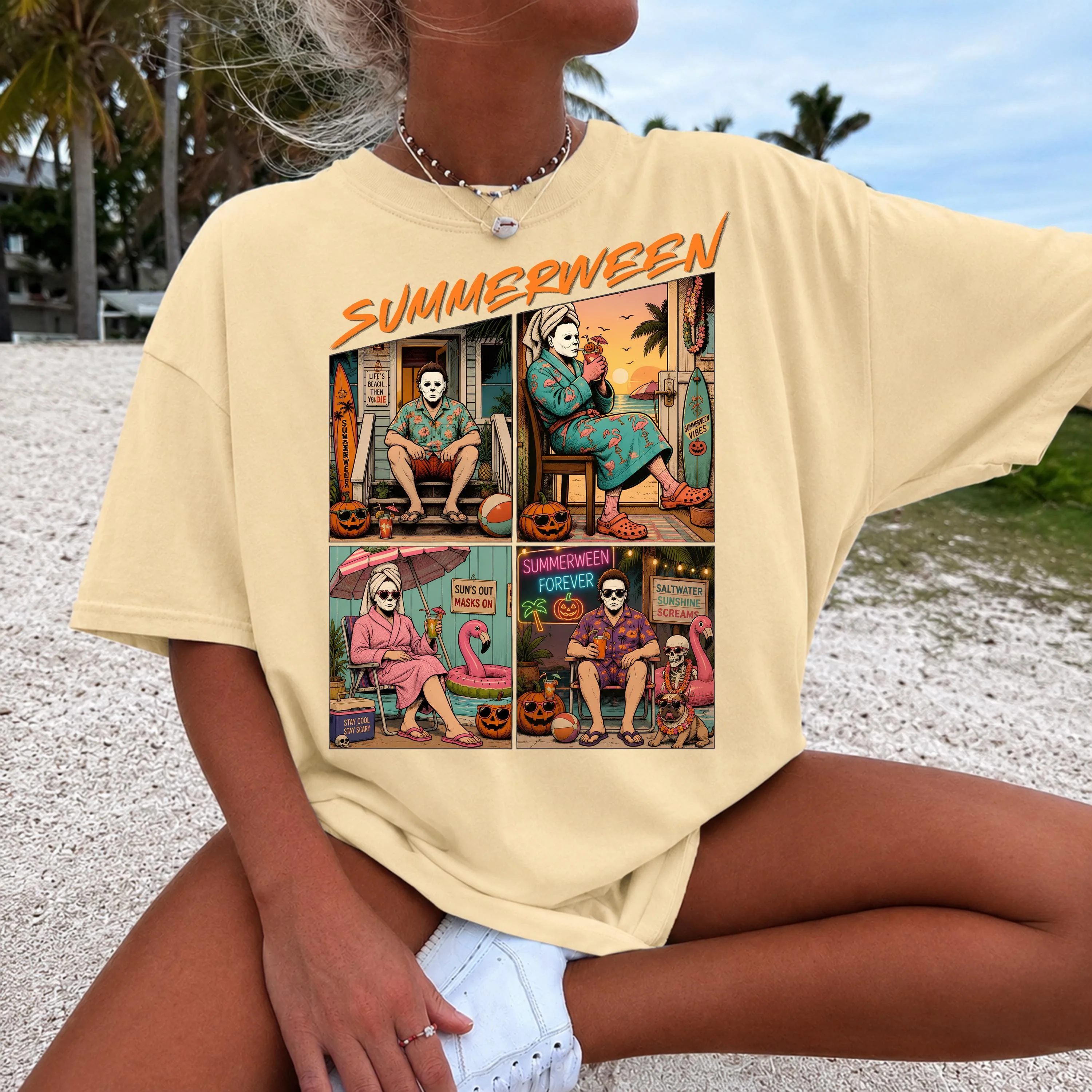 Funny Summerween Comfort Shirt - Spooky Summer Beach Vacation Shirt Gift LM32 669477 - Image 4