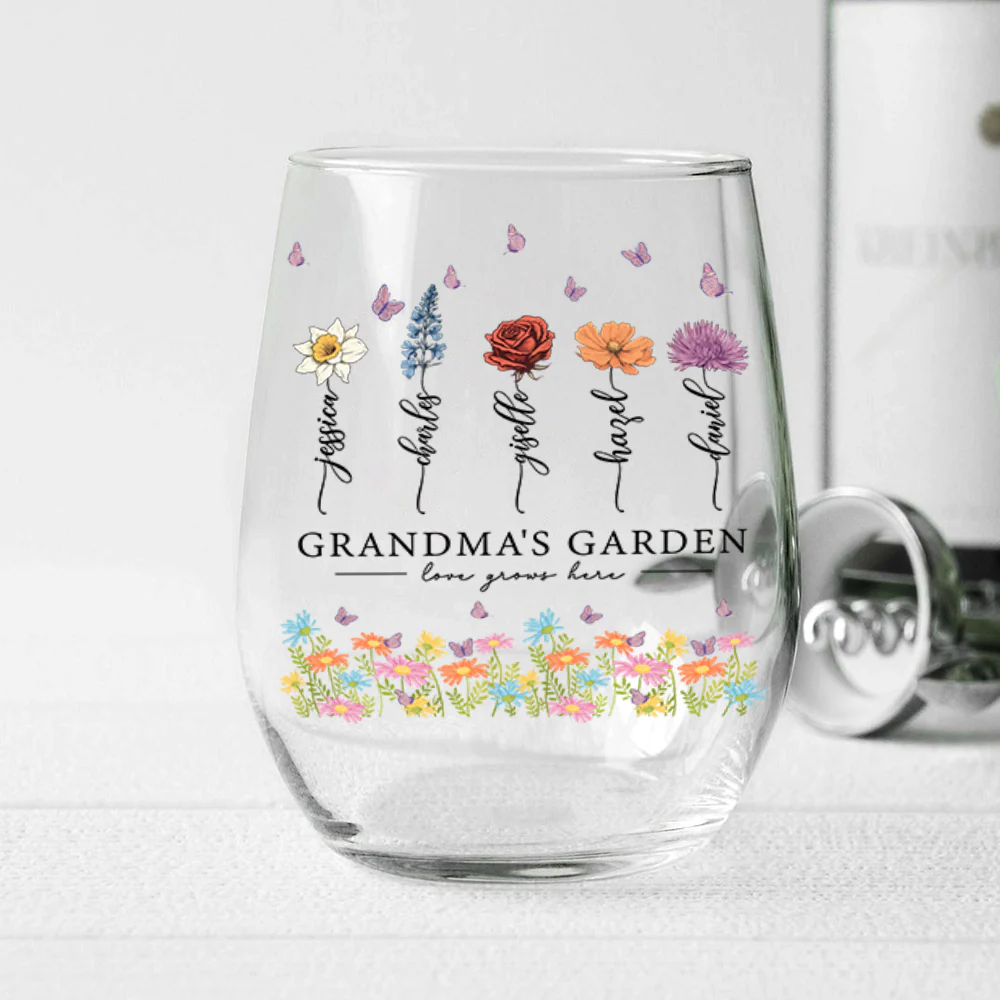 Grandma's Garden Love Grows Mother's Day Personalized Wine Glass LM32 893171 - Image 2