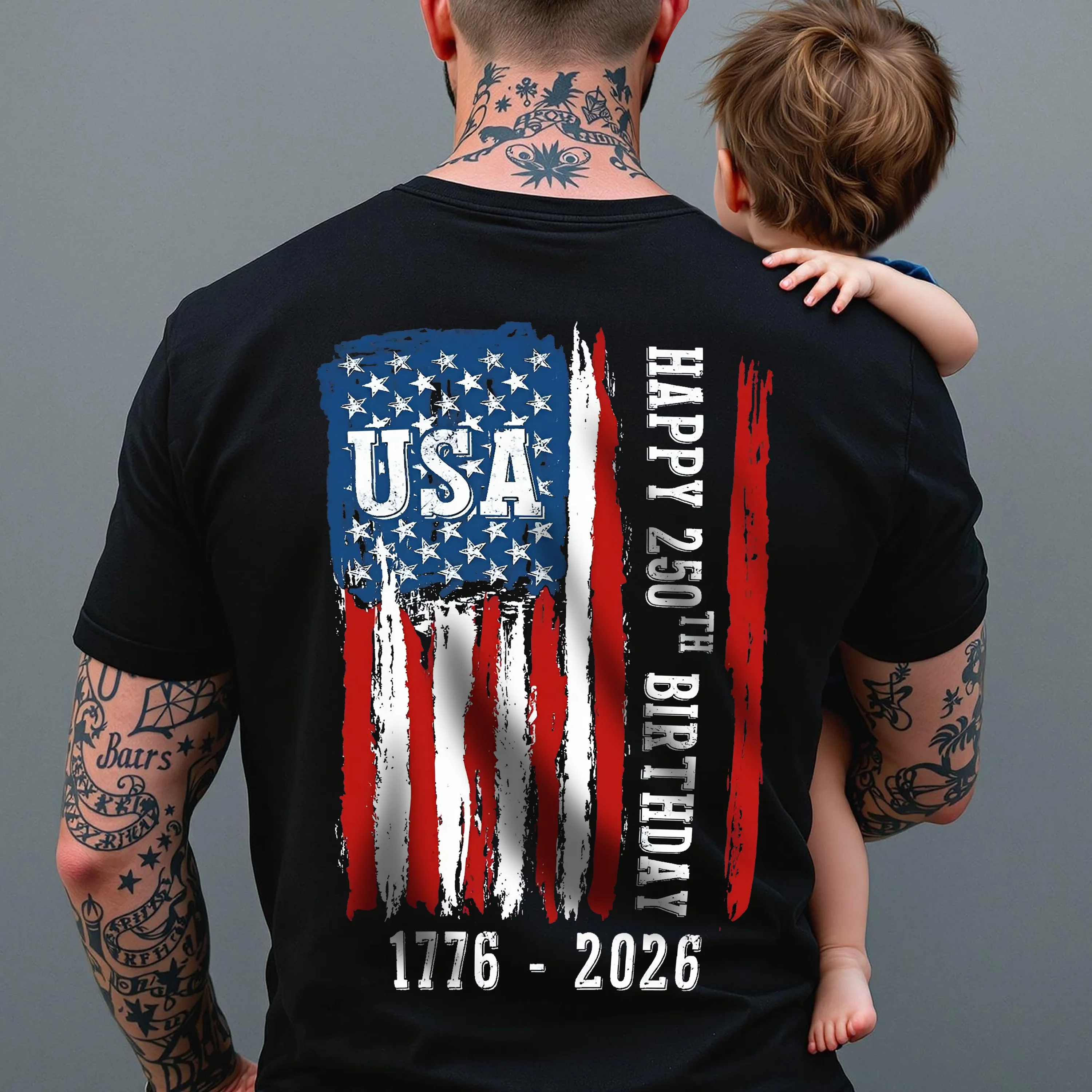 Happy 250th Birthday America Flag Back Side Dark Shirt LM32 895285 - Image 9