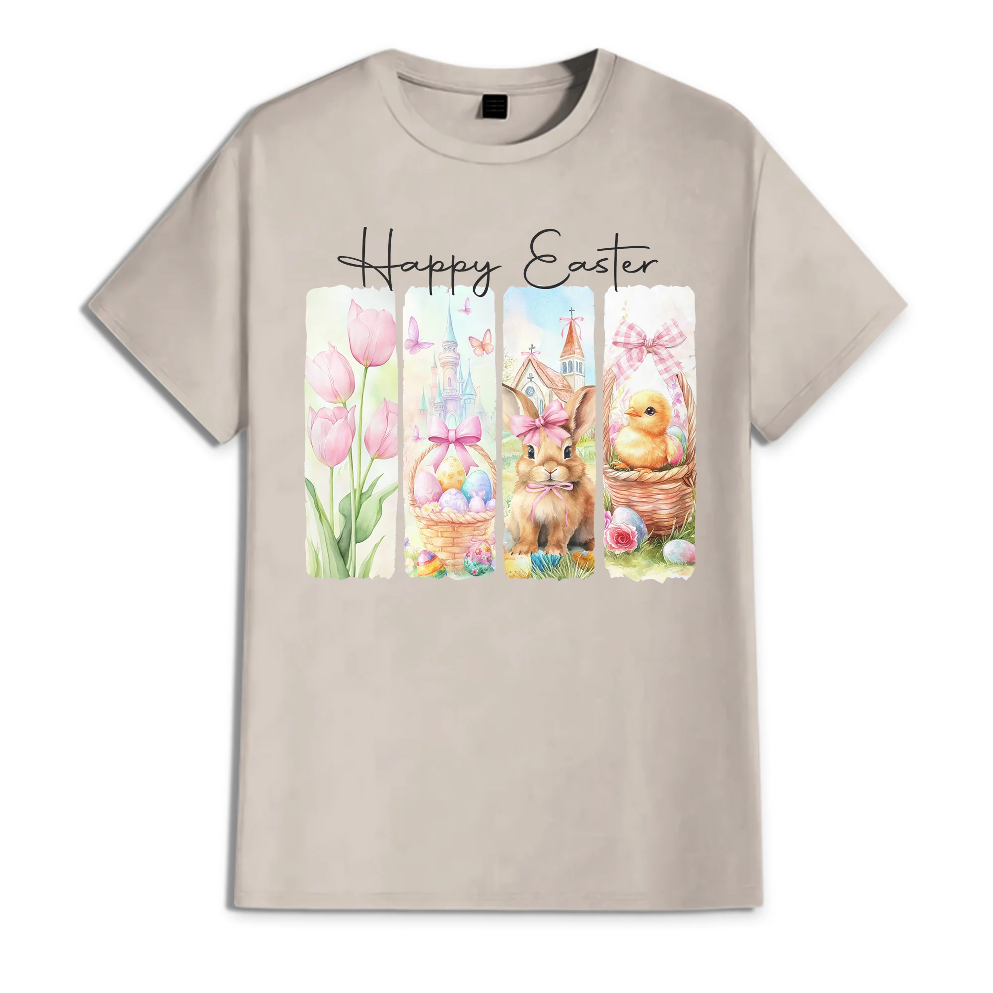 Happy Easter Black Bunny T-Shirt LM32 893117 - Image 7