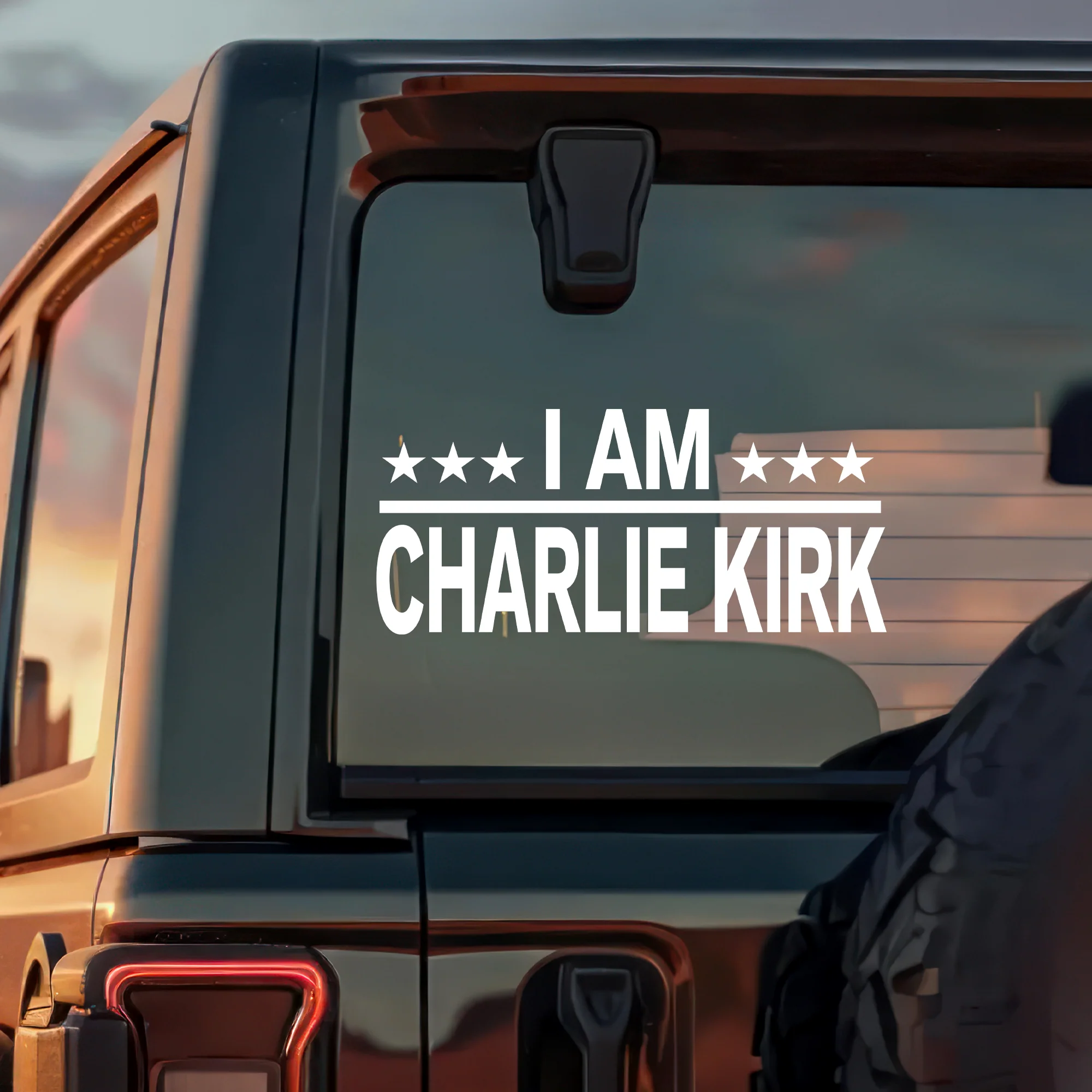 I Am Charlie Kirk Memorial MAGA Memorial USA Right Car Window Decal Sticker LM32 67779 - Image 2