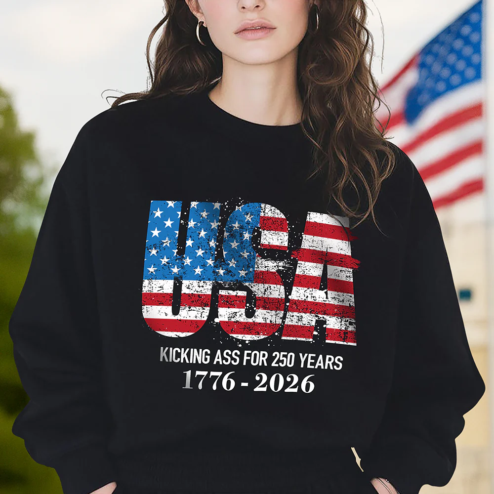 Kicking Ass For 250 Years Of Freedom Patriot Dark Shirt LM32 895157 - Image 2