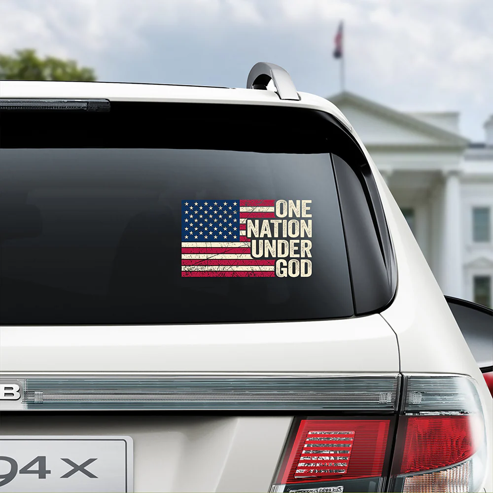 One Nation Under God America Flag Car Window Decal Sticker LM32 897229 - Image 4