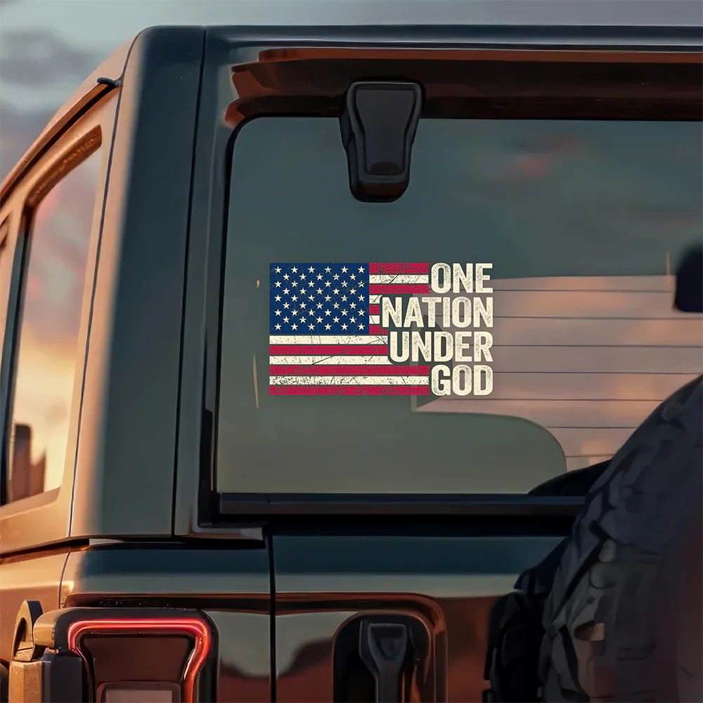 One Nation Under God America Flag Car Window Decal Sticker LM32 897229 - Image 5