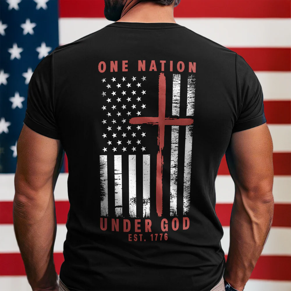 One Nation Under God Est 1776 Backside Shirt LM32 895453 - Image 11