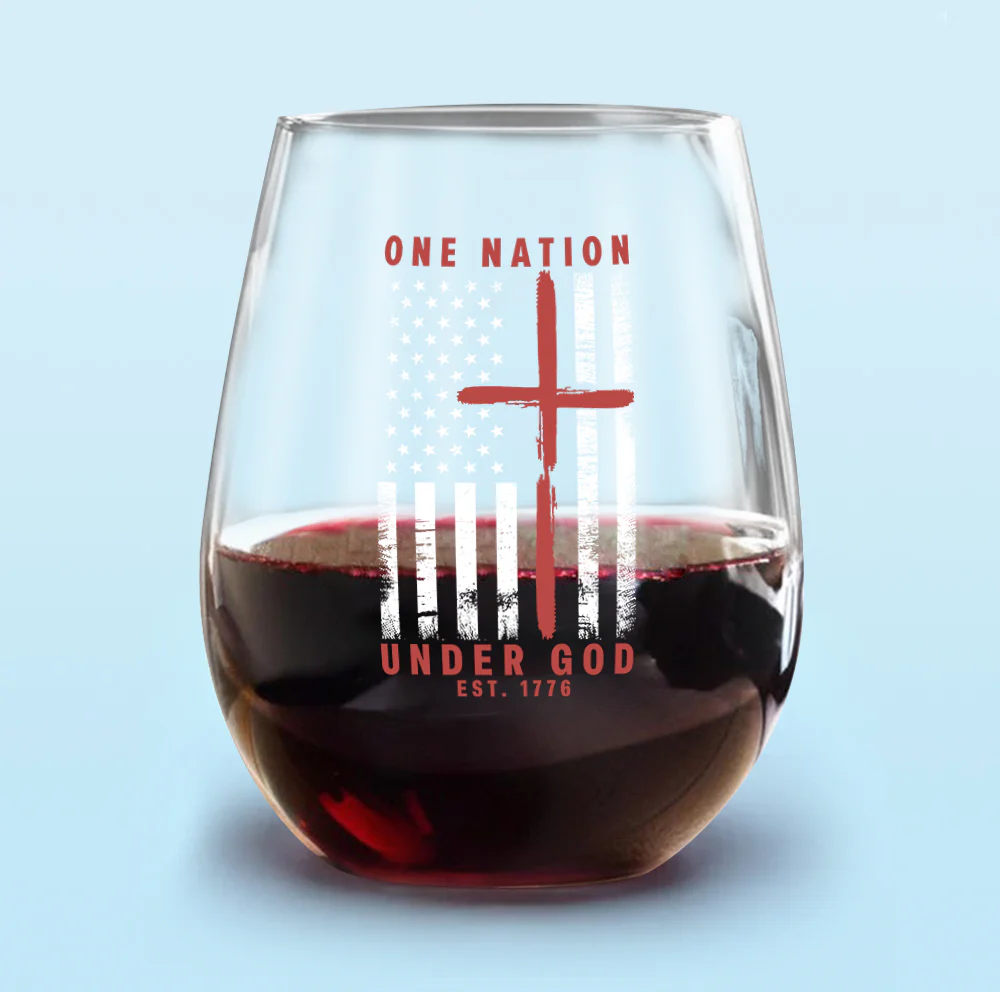 One Nation Under God Est 1776 Freedom Wine Glass LM32 895457 - Image 4