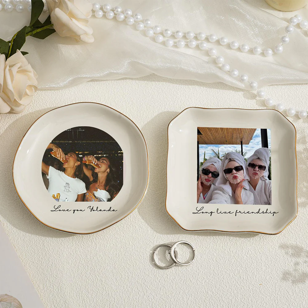 Personalised Bestie Photo Trinket Dish: Custom Jewelry Ring Dish, Trinket Tray for Best Friend, Bestie LM32 899265 - Image 8