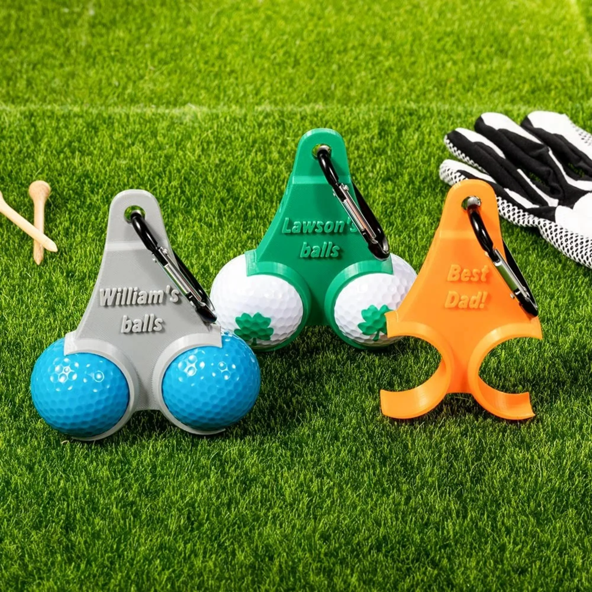 Personalized 3D Printed Golf Ball & Tees Holder Funny Golf Accessory for Him, Gift for Golf Lovers, Golf Dad Gift Idea LM32 897627