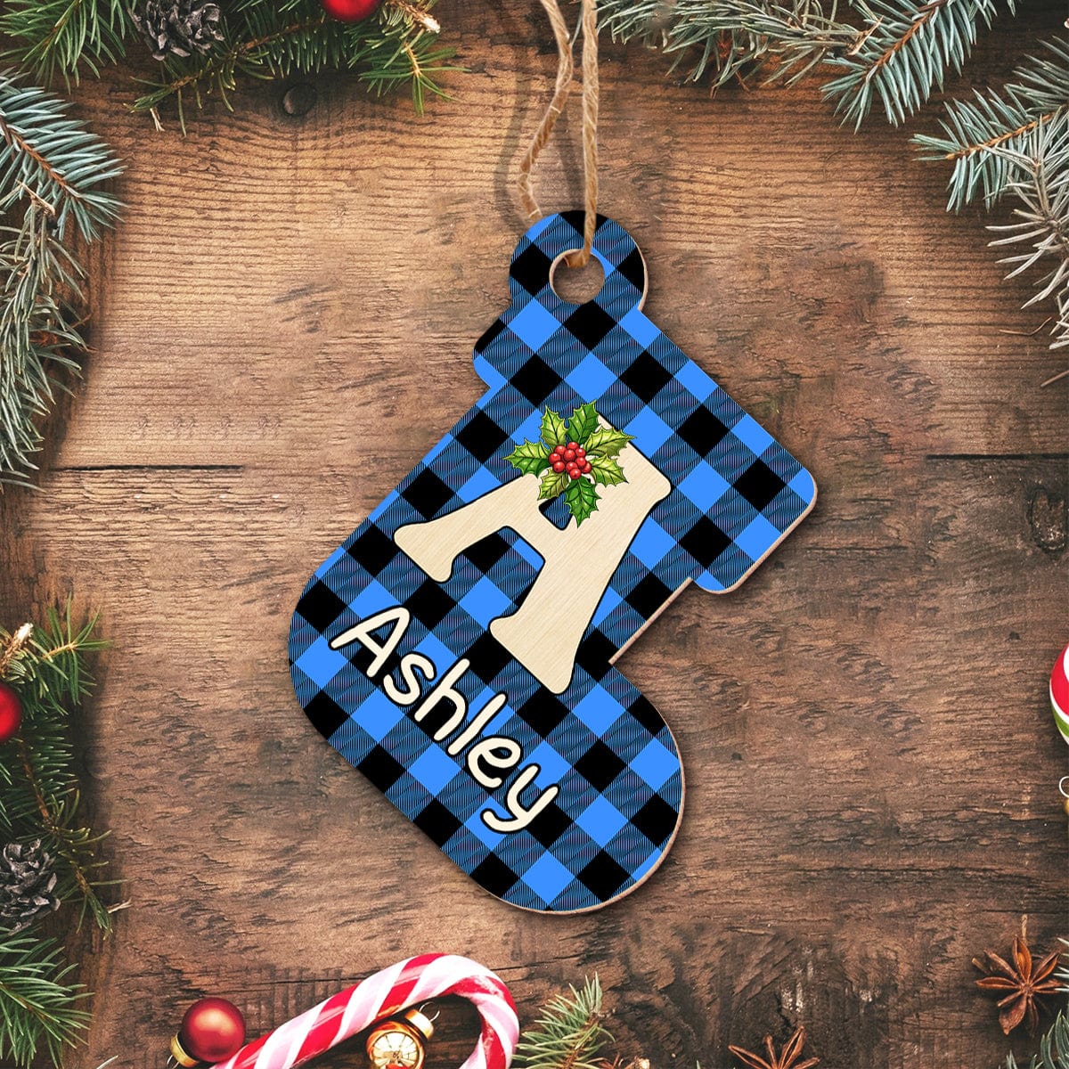 Personalized Alphabet Name and Shape For Christmas Tree Wooden Ornament HA75 891771 - Image 5