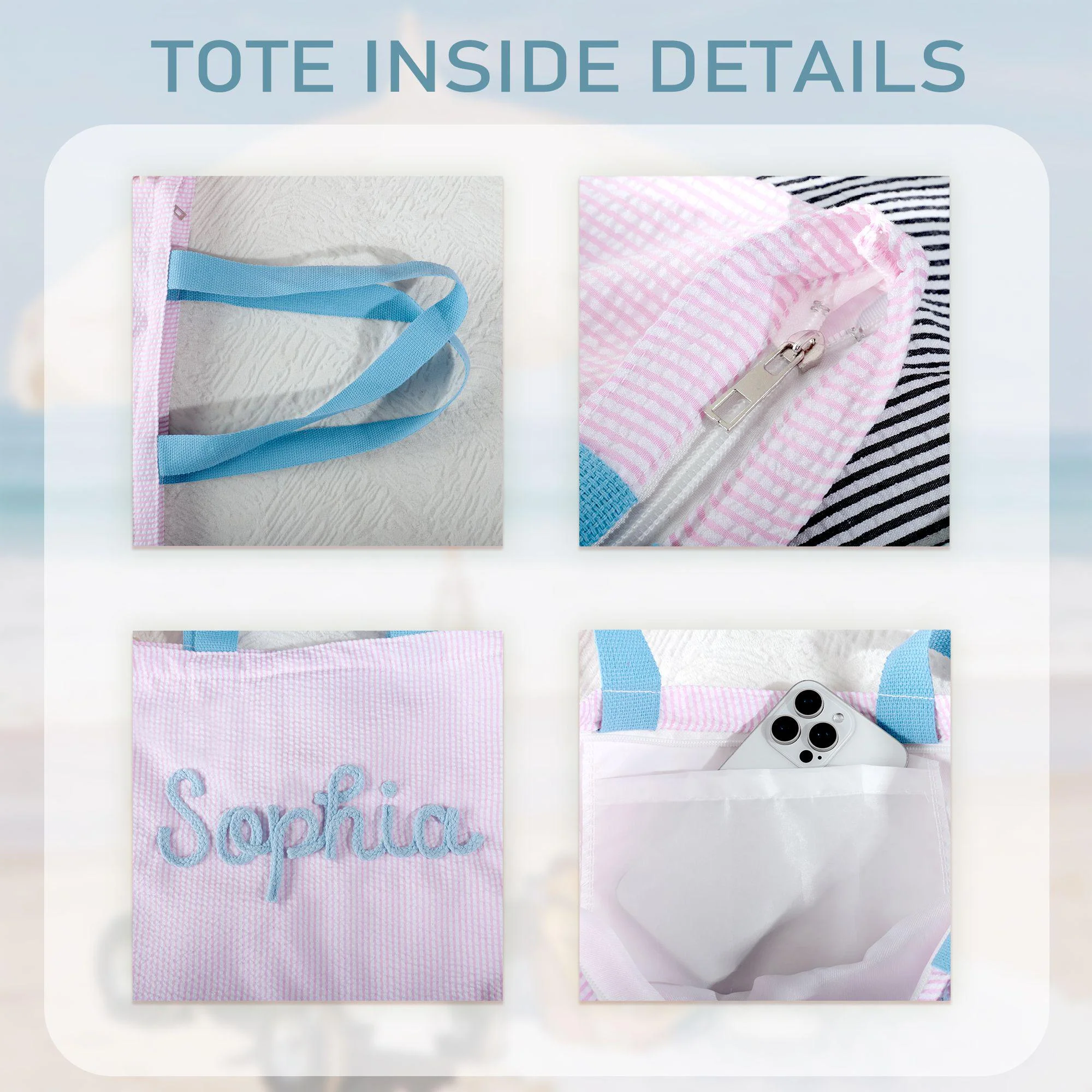 Personalized Beach Tote Bag Girls Trip - Summer Vacation Gift, Pool Bag for Women LM32 899819 - Image 6