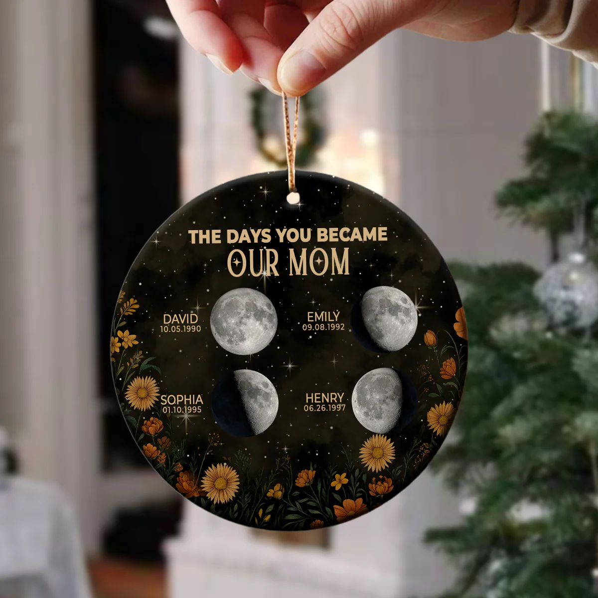 Personalized Birth Month The Day You Become Mom Ceramic Ornament LM32 895387