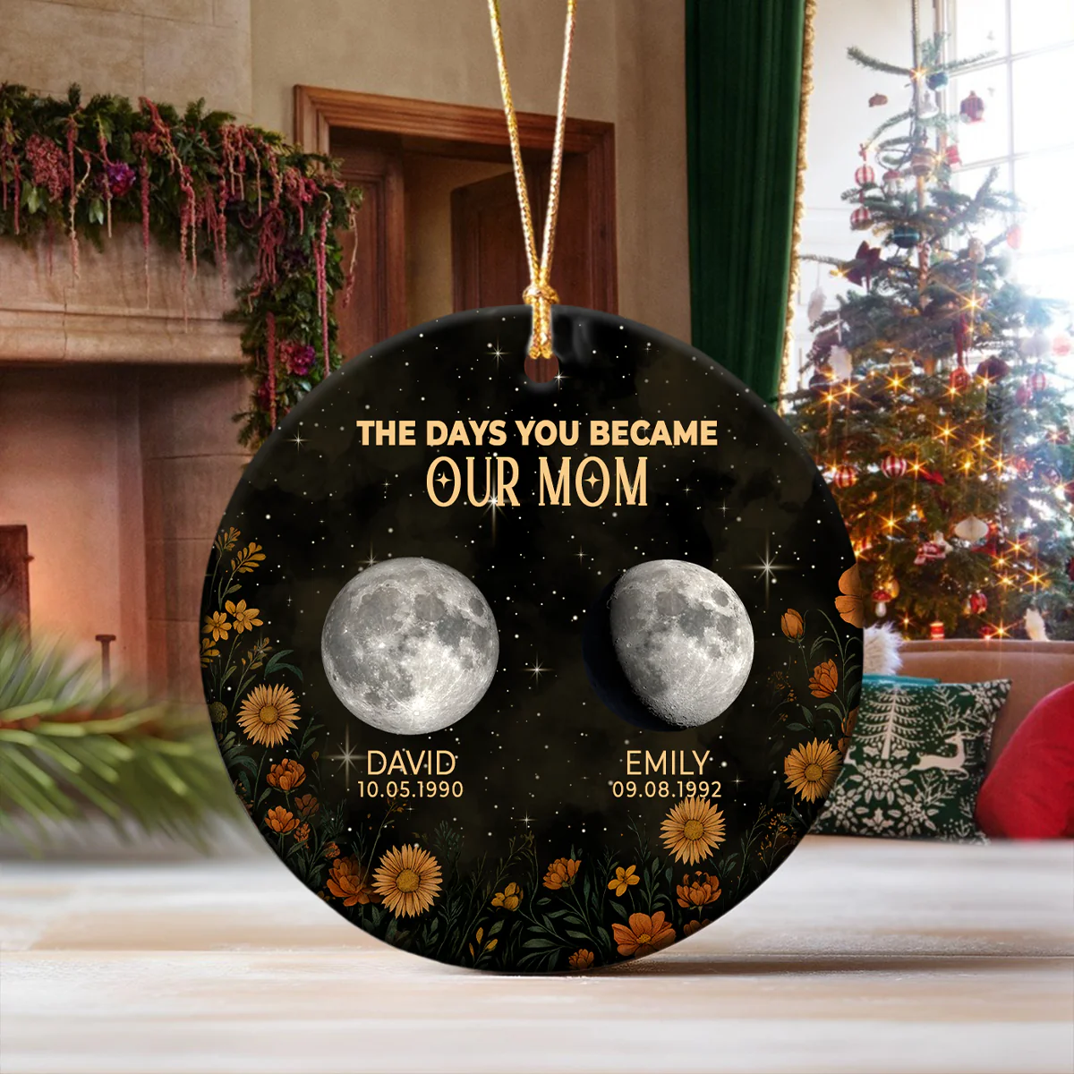 Personalized Birth Month The Day You Become Mom Ceramic Ornament LM32 895387 - Image 4