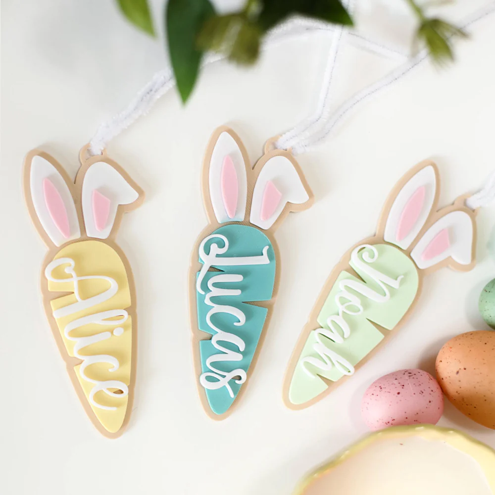 Personalized Bunny Carrot Easter Basket Name Tag - Easter Gift for Kids LM32 897773 - Image 2