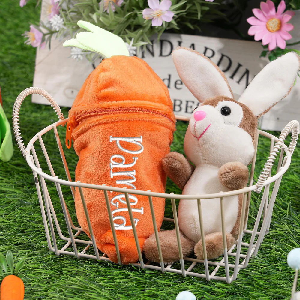Personalized Bunny Rabbit Plush Reversible Carrot Keychain - Easter Gift for Kids LM32 897769 - Image 6