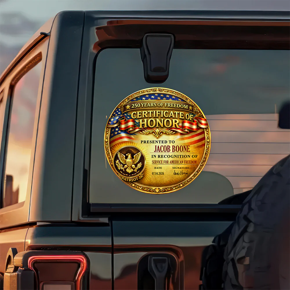 Personalized Certificate Of Honor For 250 Years Of American Freedom Car Window Decal Sticker LM32 897913 - Image 6