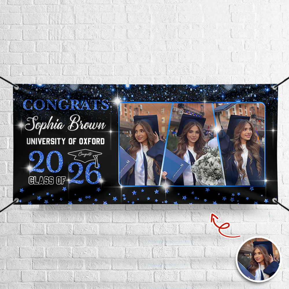 Personalized Congrats Graduation Class Of 2026 Banner Combo 3 Pieces, Senior Gift LM32 899373 - Image 4
