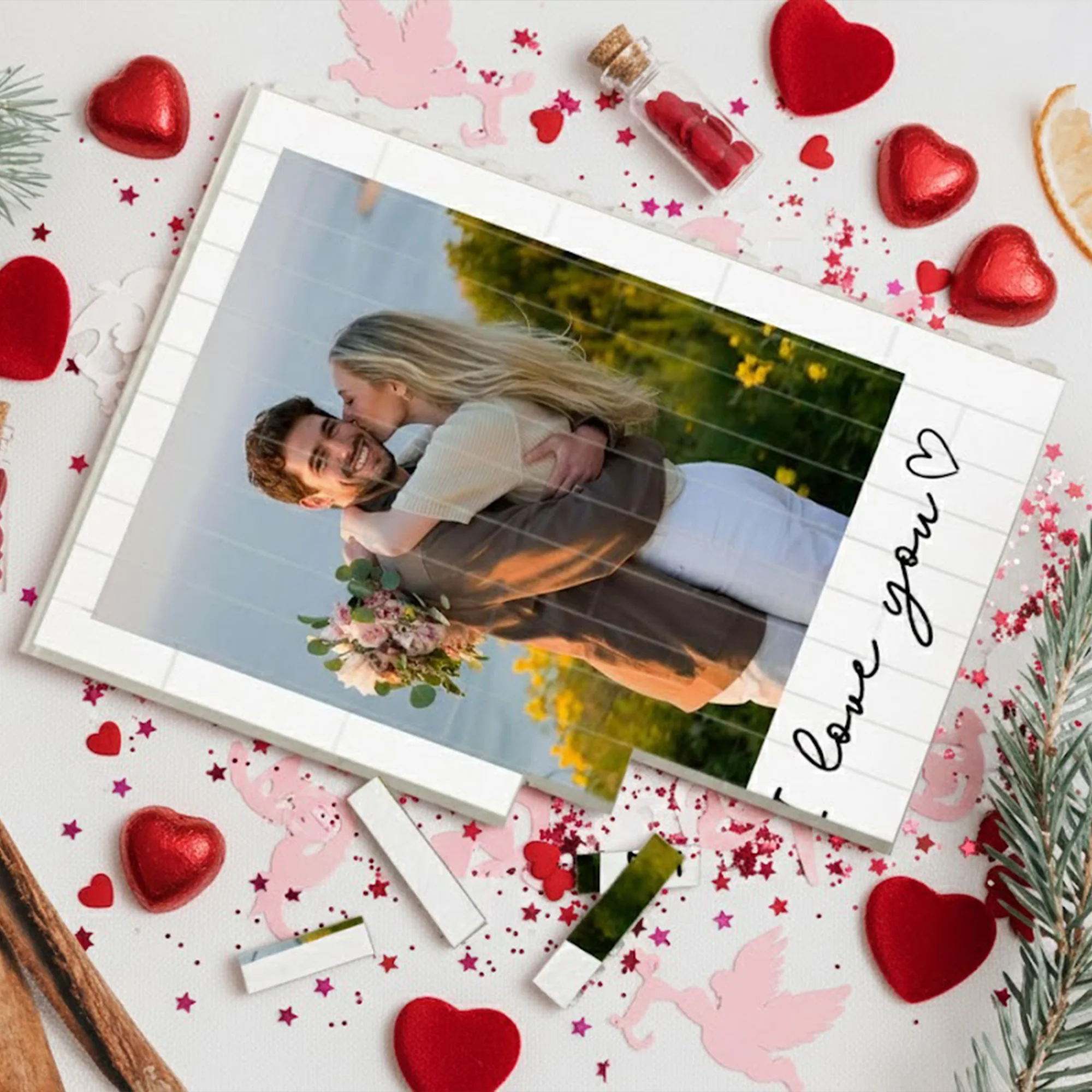 Personalized Couple Photo I Love You Forever Building Brick Blocks LM32 899155 - Image 5