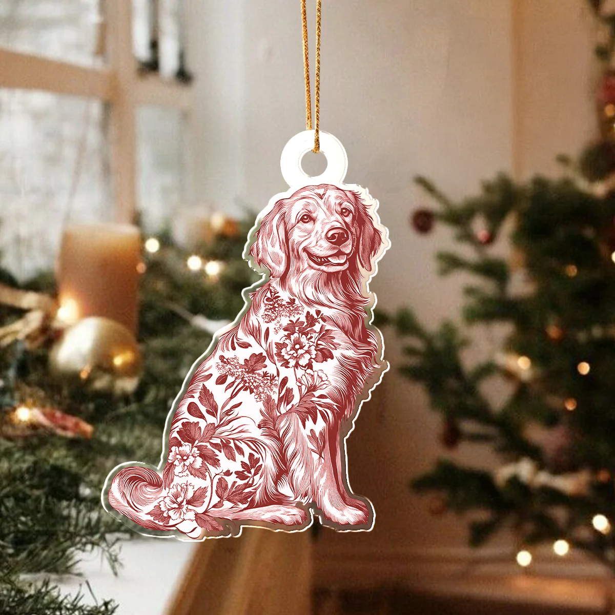 Personalized Dog Toile De Jouy Acrylic Ornament LM32 895043 - Image 5